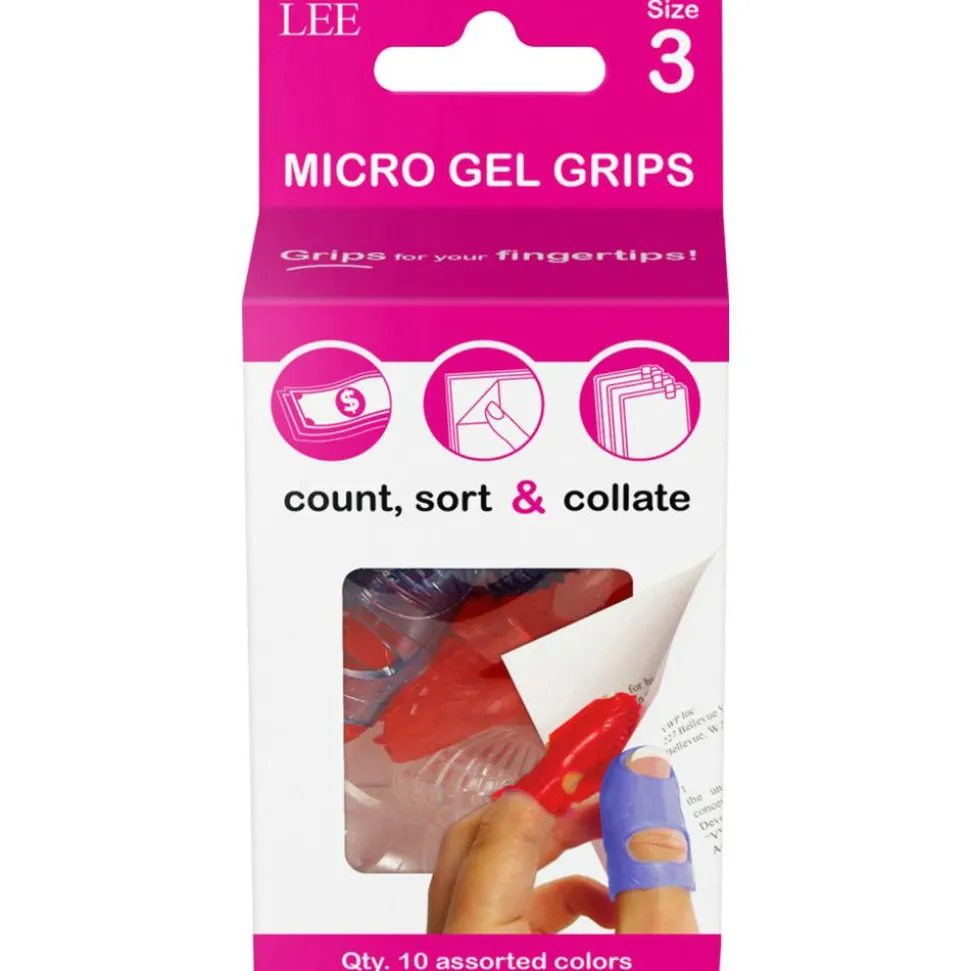 Lee Tippi Micro-Gel Fingertip Grips, #3 Extra Small, Assorted Colors, Pack Of 10
