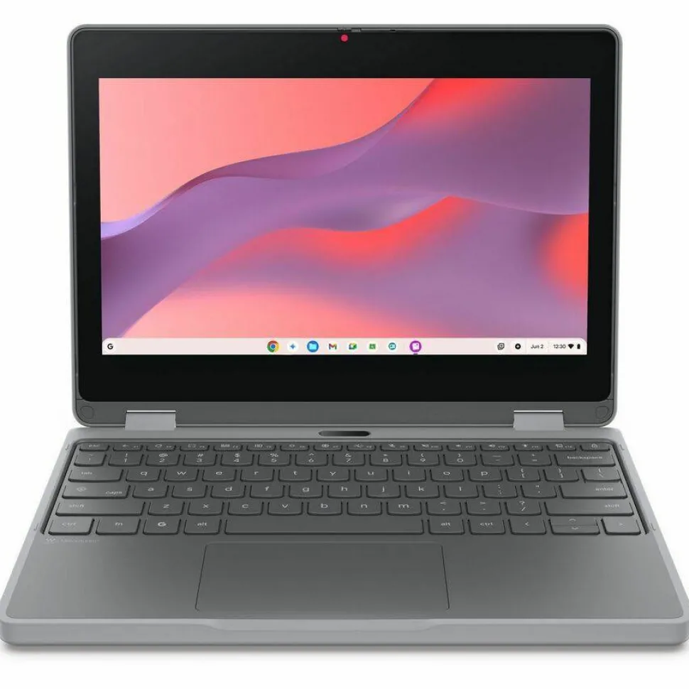 Lenovo Chromebook 500e Gen 5 M89 83TA0002US 11.6" Touchscreen Convertible 2 in 1 Chromebook - HD - 60 Hz - MediaTek - 4 GB - 64 GB Flash Memory - English (US) Keyboard - Luna Gray