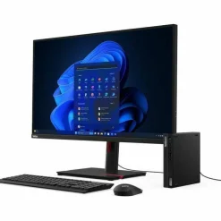 Lenovo ThinkCentre M70q Gen 5 12TD001MUS Desktop Computer - Intel Core i3 14th Gen i3-14100T - 16 GB - 256 GB SSD - Tiny - Black