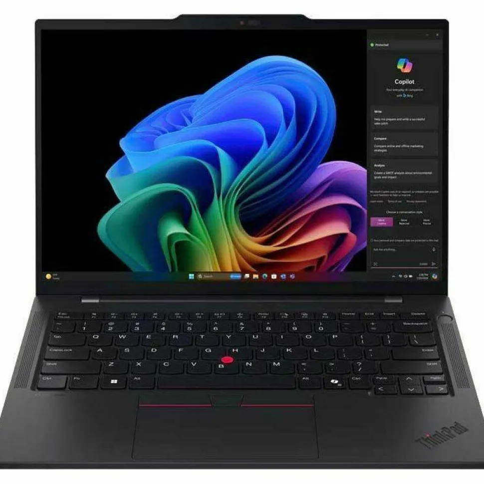 Lenovo ThinkPad T14s Gen 6 21N10000US 14" Copilot+ PC Notebook - WUXGA - 60 Hz - Qualcomm Snapdragon X Elite X1E-78-100 - 32 GB - 1 TB SSD - English Keyboard - Black