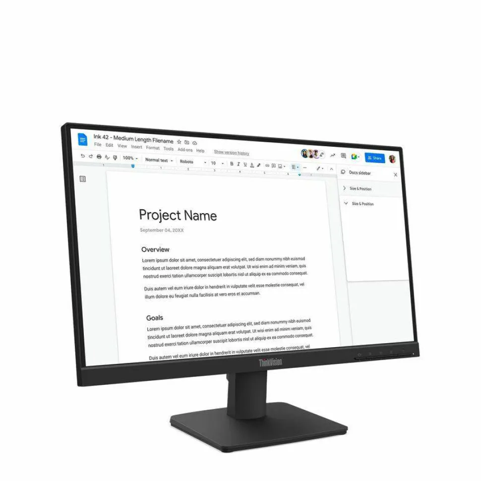 Lenovo ThinkVision S22-4e 22" Class Full HD LED Monitor - 16:9 - Raven Black
