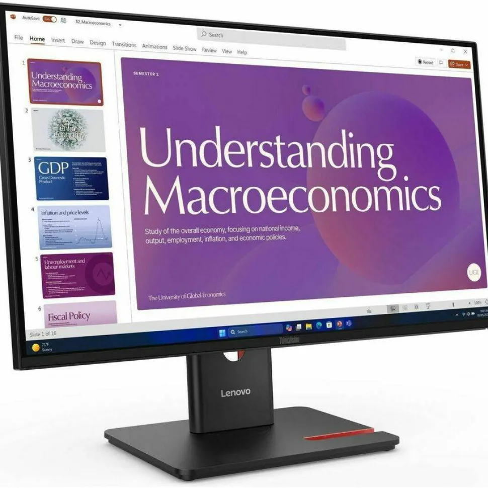 Lenovo ThinkVision T24D-40 24" Class Full HD LED Monitor - 16:9 - Eclipse Black
