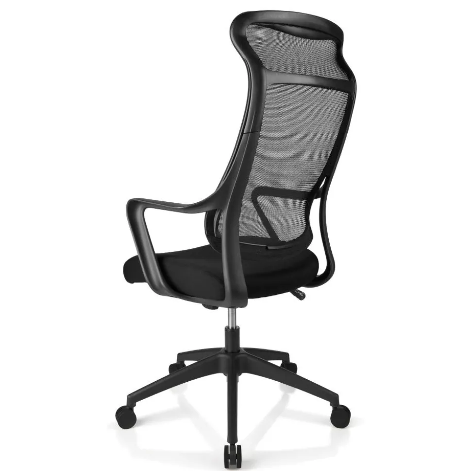 Lenzer Mesh High-Back Task Office Chair, Black, BIFMA Compliant