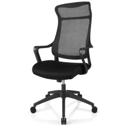 Lenzer Mesh High-Back Task Office Chair, Black, BIFMA Compliant
