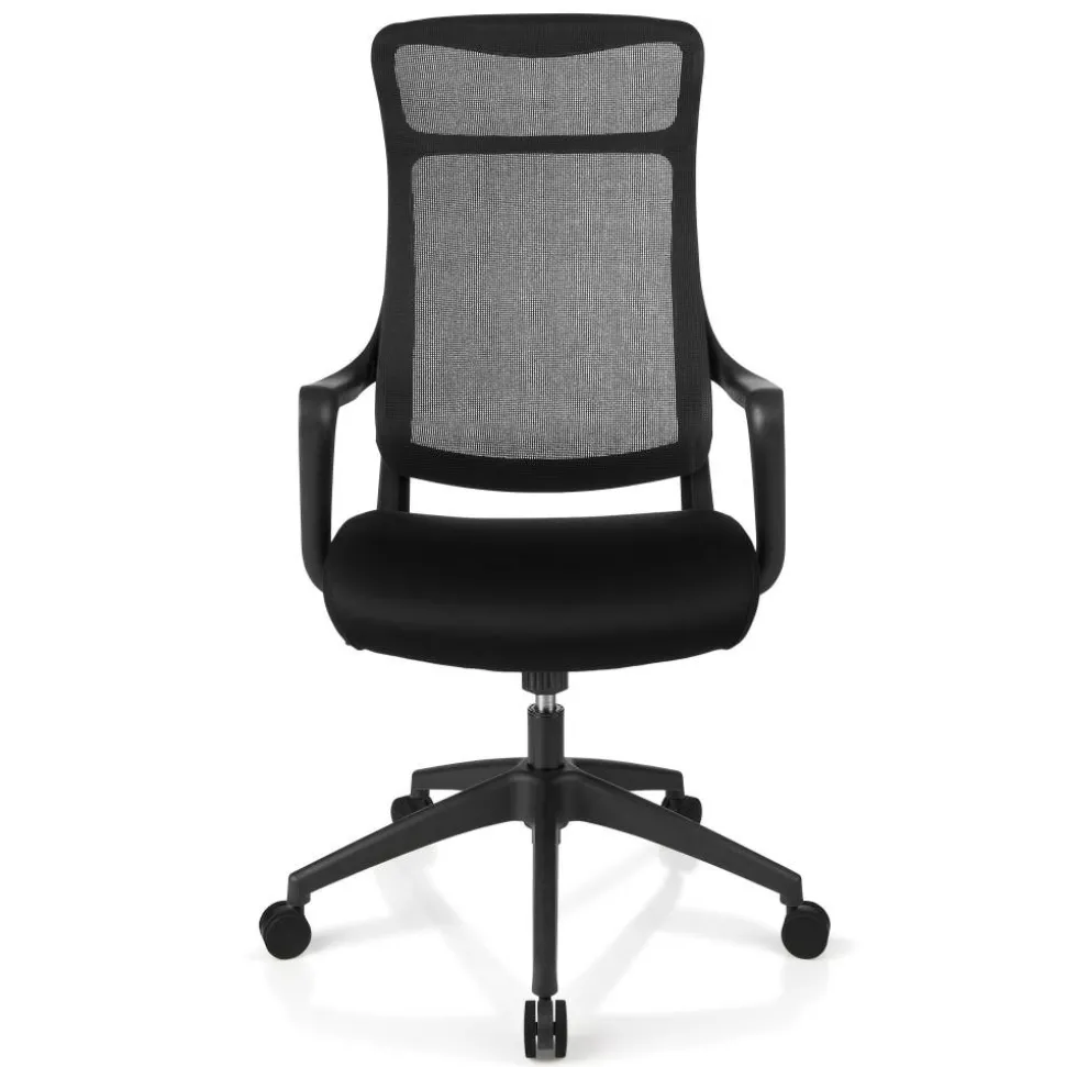 Lenzer Mesh High-Back Task Office Chair, Black, BIFMA Compliant