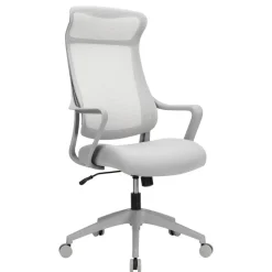 Lenzer Mesh High-Back Task Office Chair, Gray, BIFMA Compliant