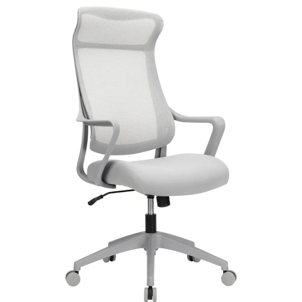 Lenzer Mesh High-Back Task Office Chair, Gray, BIFMA Compliant