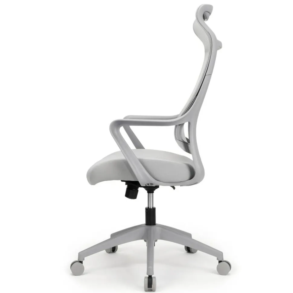 Lenzer Mesh High-Back Task Office Chair, Gray, BIFMA Compliant