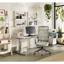 Lenzer Mesh High-Back Task Office Chair, Gray, BIFMA Compliant