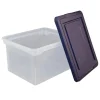 Letter And Legal File Tote, 18"L x 14 1/4"W x 10 7/8"H, Clear/Blue