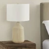 Lighting, 24"H, Table Lamp, Beige Concrete, Ivory / Cream Shade, Contemporary