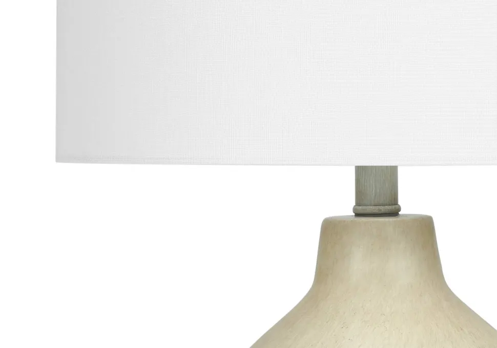 Lighting, 24"H, Table Lamp, Beige Concrete, Ivory / Cream Shade, Contemporary