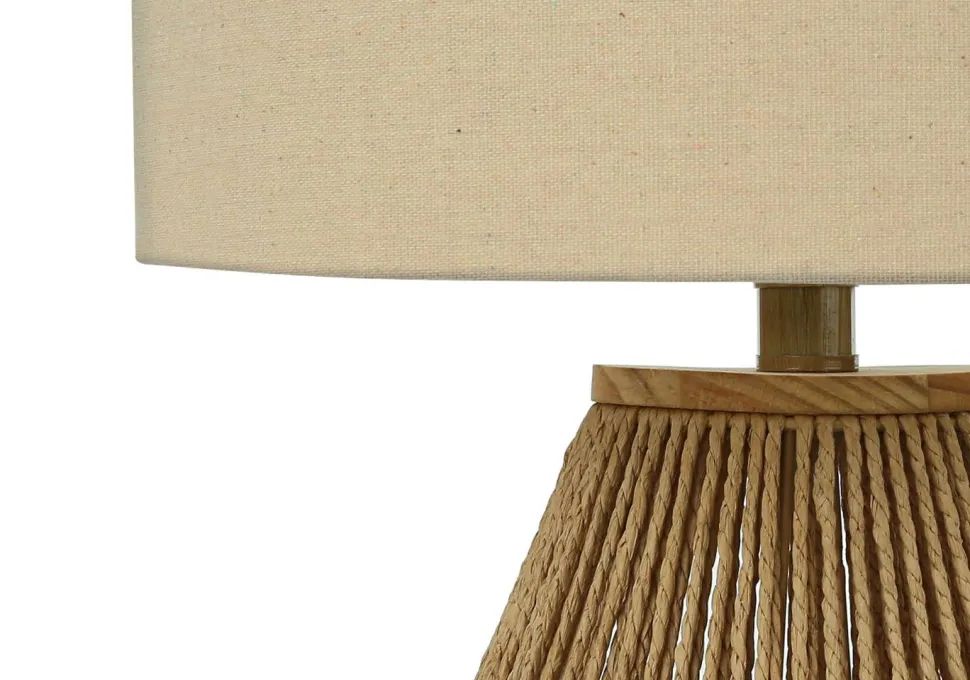 Lighting, 22"H, Table Lamp, Brown Rope, Beige Shade, Transitional