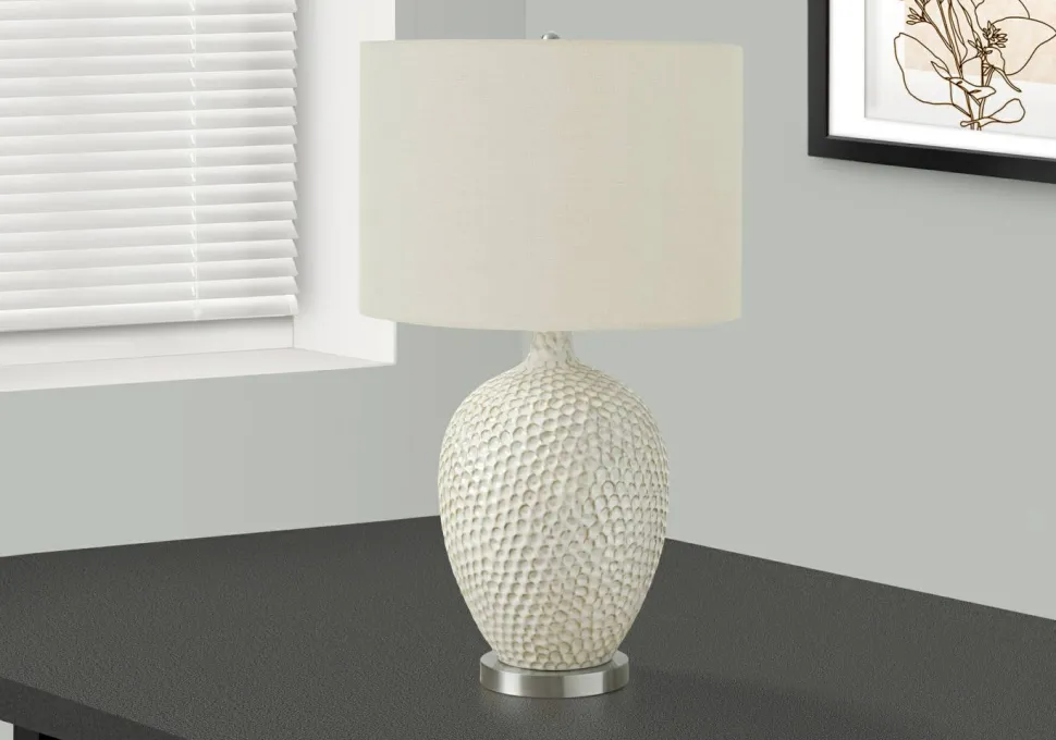 Lighting, 28"H, Table Lamp, Cream Ceramic, Ivory / Cream Shade, Contemporary