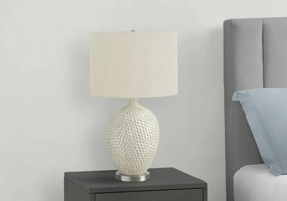Lighting, 28"H, Table Lamp, Cream Ceramic, Ivory / Cream Shade, Contemporary
