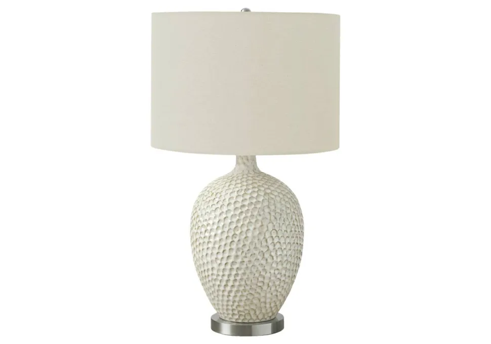 Lighting, 28"H, Table Lamp, Cream Ceramic, Ivory / Cream Shade, Contemporary