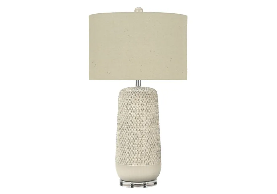 Lighting, 31"H, Table Lamp, Cream Ceramic, Beige Shade, Contemporary