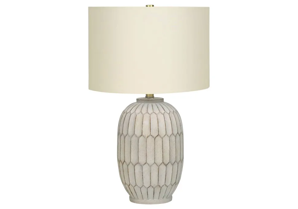Lighting, 24"H, Table Lamp, Cream Resin, Ivory / Cream Shade, Transitional