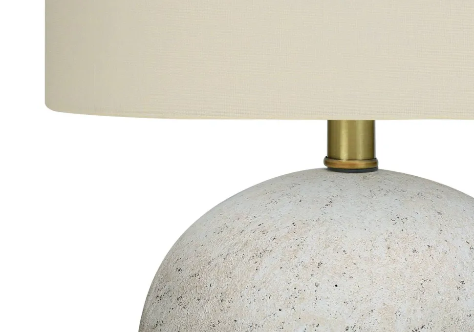 Lighting, 20"H, Table Lamp, Grey Concrete, Ivory / Cream Shade, Contemporary