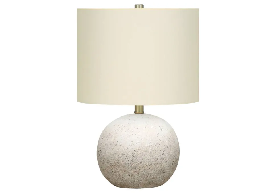 Lighting, 20"H, Table Lamp, Grey Concrete, Ivory / Cream Shade, Contemporary