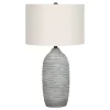 Lighting, 27"H, Table Lamp, Grey Resin, Ivory / Cream Shade, Modern