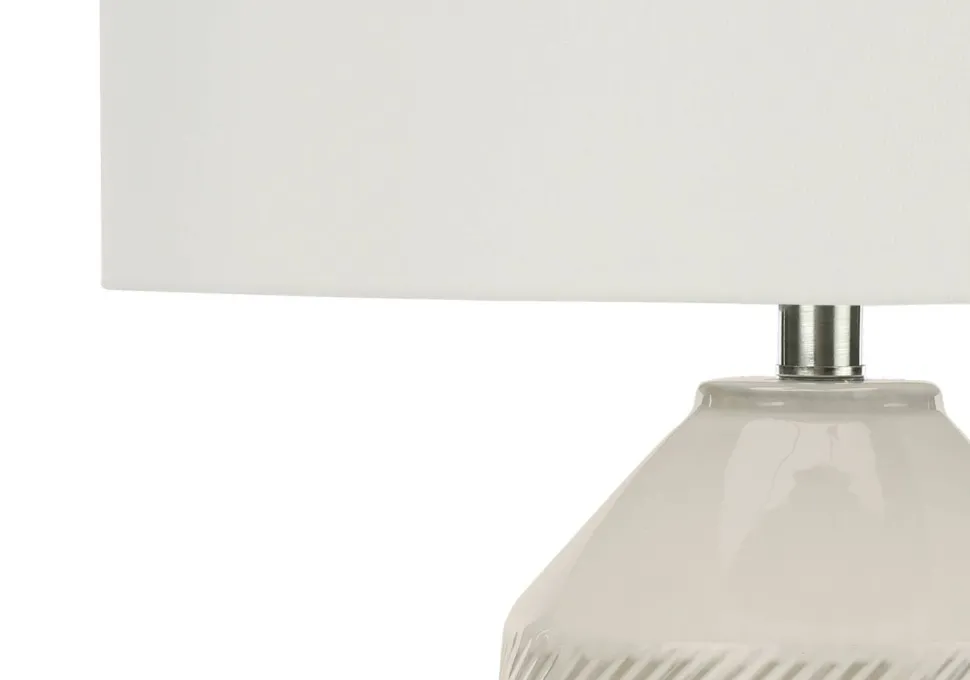 Lighting, 33"H, Table Lamp, Ivory / Cream Shade, Cream Ceramic, Contemporary
