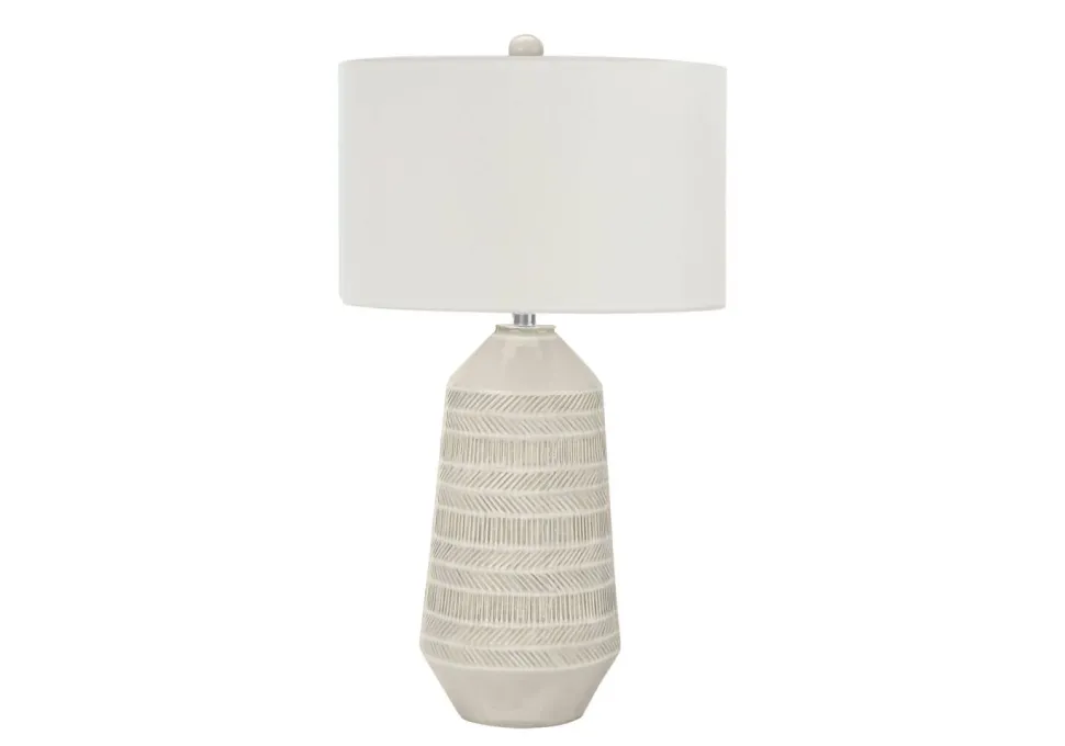 Lighting, 33"H, Table Lamp, Ivory / Cream Shade, Cream Ceramic, Contemporary