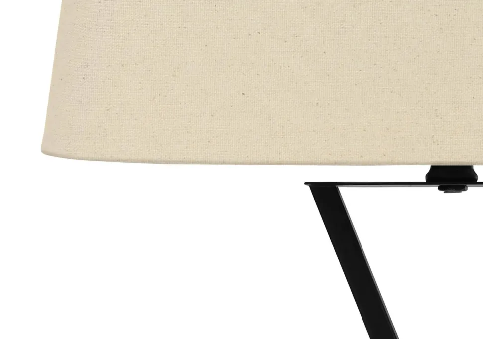 Lighting, 25"H, Table Lamp, Usb Port Included, Black Metal, Beige Shade, Transitional
