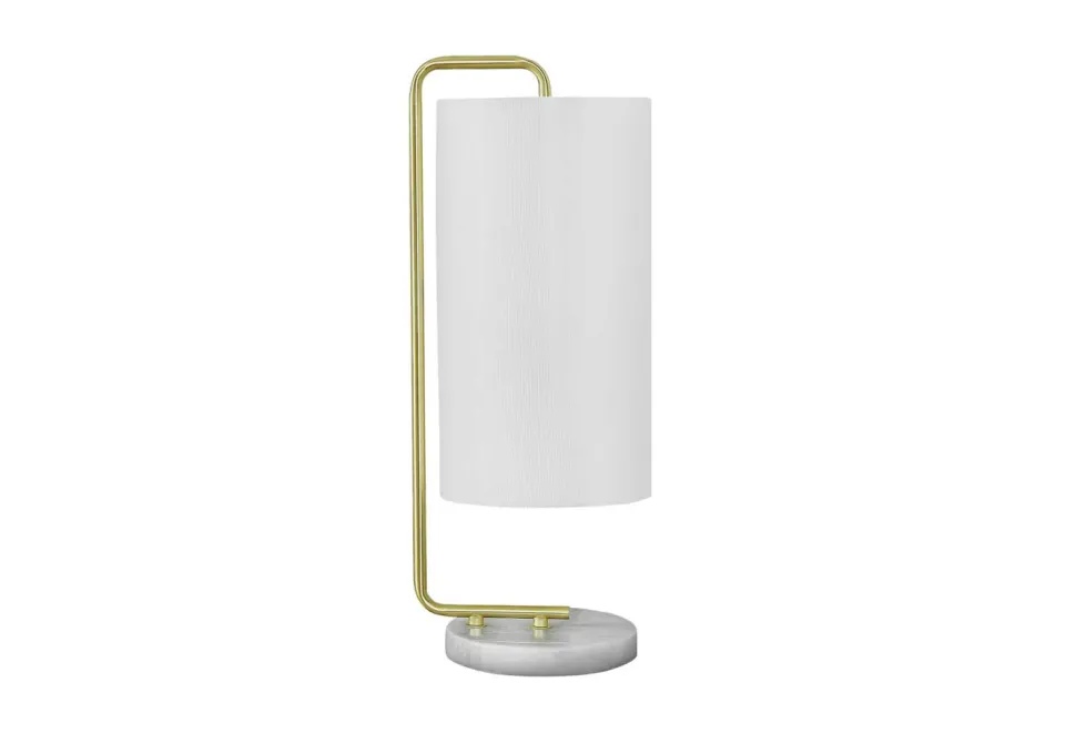 Lighting, 20"H, Table Lamp, White Marble, Ivory / Cream Shade, Contemporary