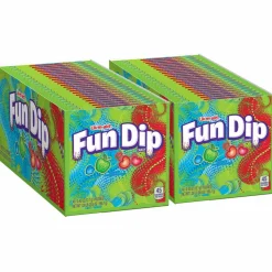 Lik-m-aid Fun Dip Candy, Assorted Flavors, 0.43 oz Pouch, 48/Box, 2 Boxes/Carton