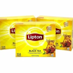 Lipton Tea Bags, Black, 0.07 oz Bags, 312 Bags/Carton