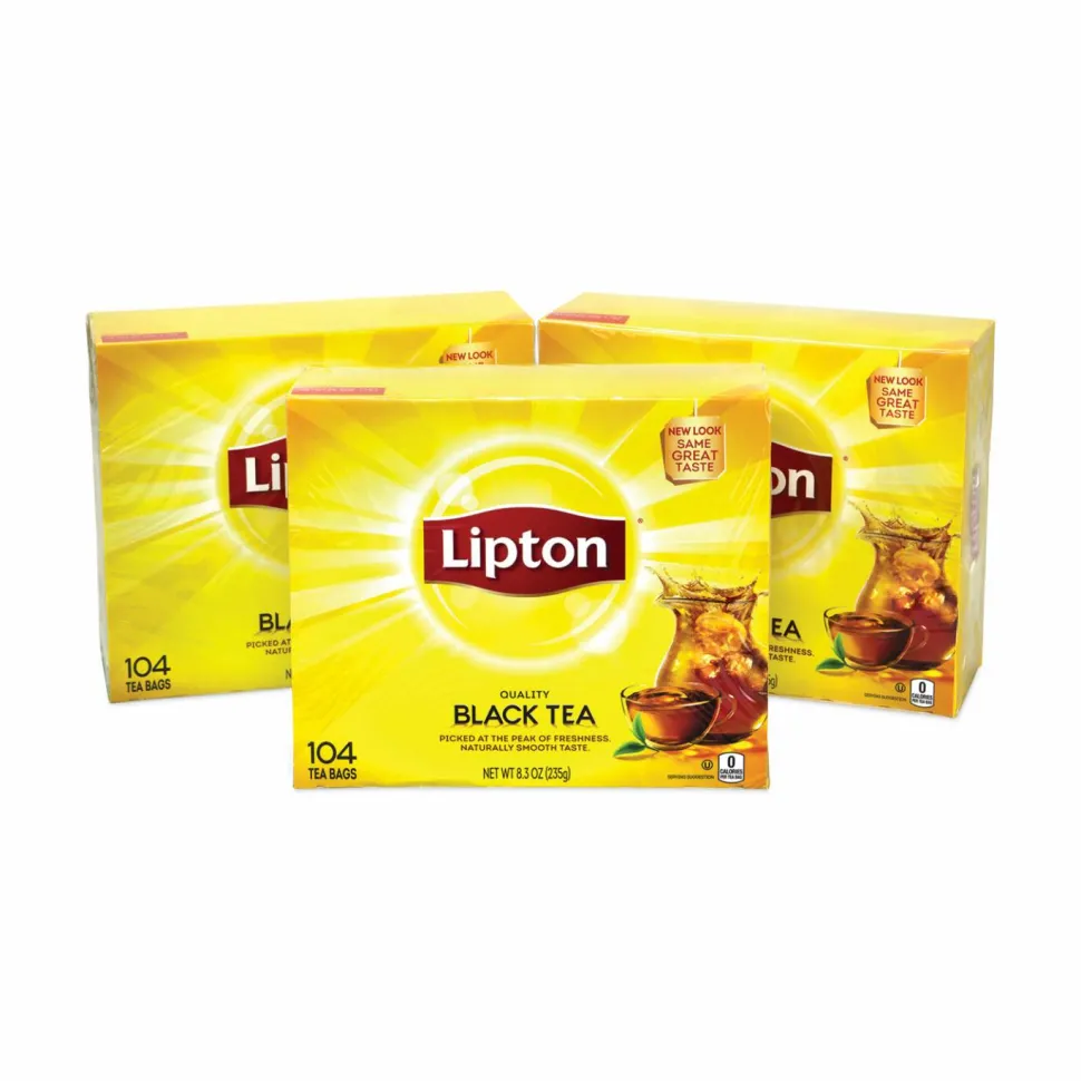 Lipton Tea Bags, Black, 0.07 oz Bags, 312 Bags/Carton