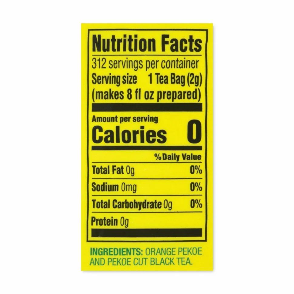 Lipton Tea Bags, Black, 0.07 oz Bags, 312 Bags/Carton