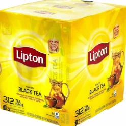 Lipton Tea Bags, Black, 0.07 oz Bags, 312 Bags/Carton