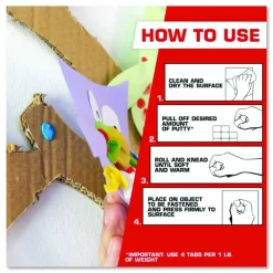 Loctite Fun-Tak Mounting Putty, Repositionable and Reusable, 6 Strips, 2 oz