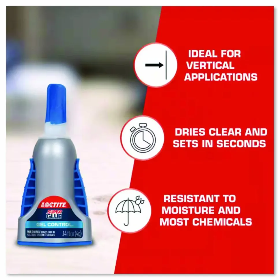 Loctite Gel Control No-Drip Super Glue, 0.14 Oz, Clear