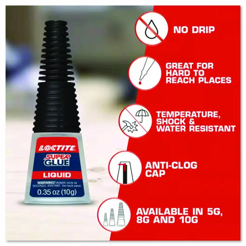 Loctite Longneck Bottle Super Glue, 0.18 oz, Dries Clear