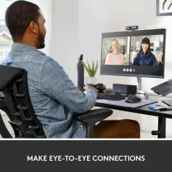 Logitech Brio 500 Full HD webcam, auto framing, noise-reducing mics, privacy shutter, streaming & video calling, Graphite