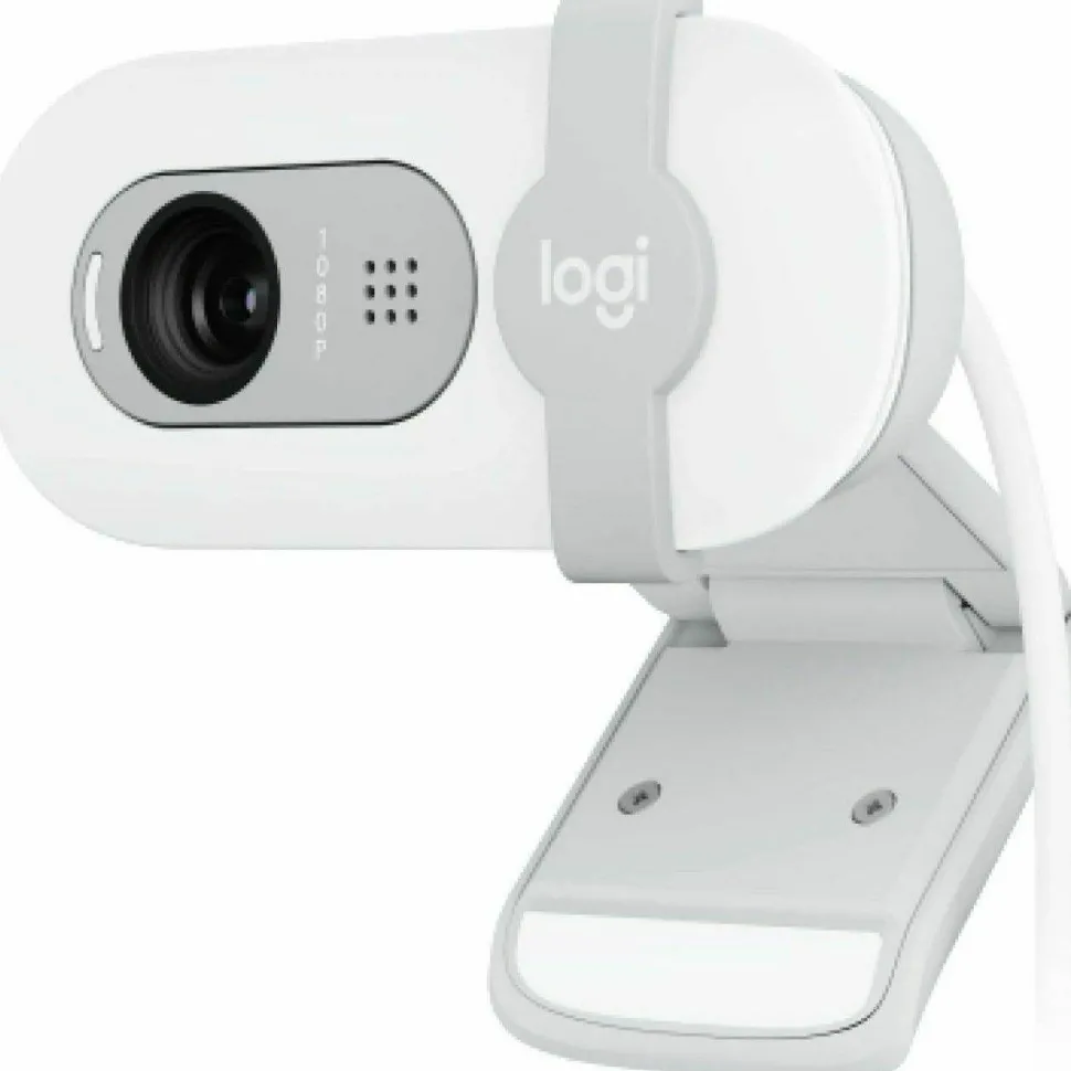 Logitech Brio 100 Full HD Webcam for Meetings and Streaming, Auto-Light Balance, Built-In Mic, Privacy Shutter, USB-A, Off-White