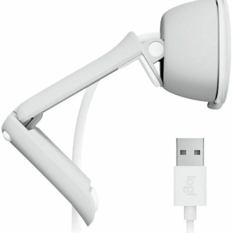 Logitech Brio 100 Full HD Webcam for Meetings and Streaming, Auto-Light Balance, Built-In Mic, Privacy Shutter, USB-A, Off-White