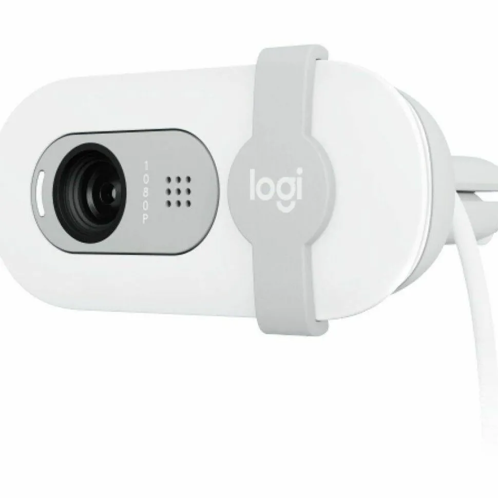 Logitech Brio 100 Full HD Webcam for Meetings and Streaming, Auto-Light Balance, Built-In Mic, Privacy Shutter, USB-A, Off-White