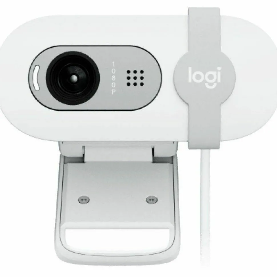 Logitech Brio 100 Full HD Webcam for Meetings and Streaming, Auto-Light Balance, Built-In Mic, Privacy Shutter, USB-A, Off-White
