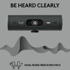 Logitech Brio 505 Full HD Webcam, TAA Compliant, Auto-Framing, Show Mode, Dual Noise Reduction Mics, Privacy Shutter
