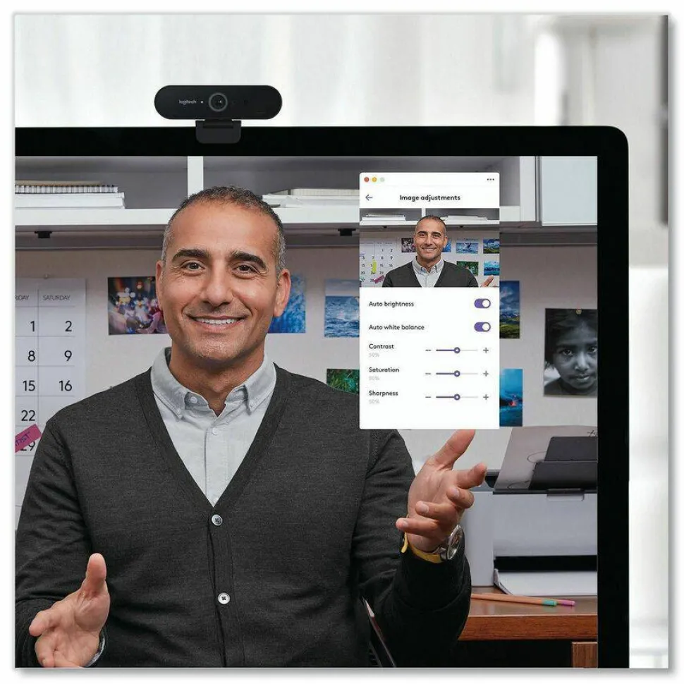 Logitech Brio 4K Webcam for Business, biometrics login with Windows Hello, Works with Microsoft Teams, Zoom, Google Meet, PC/Mac