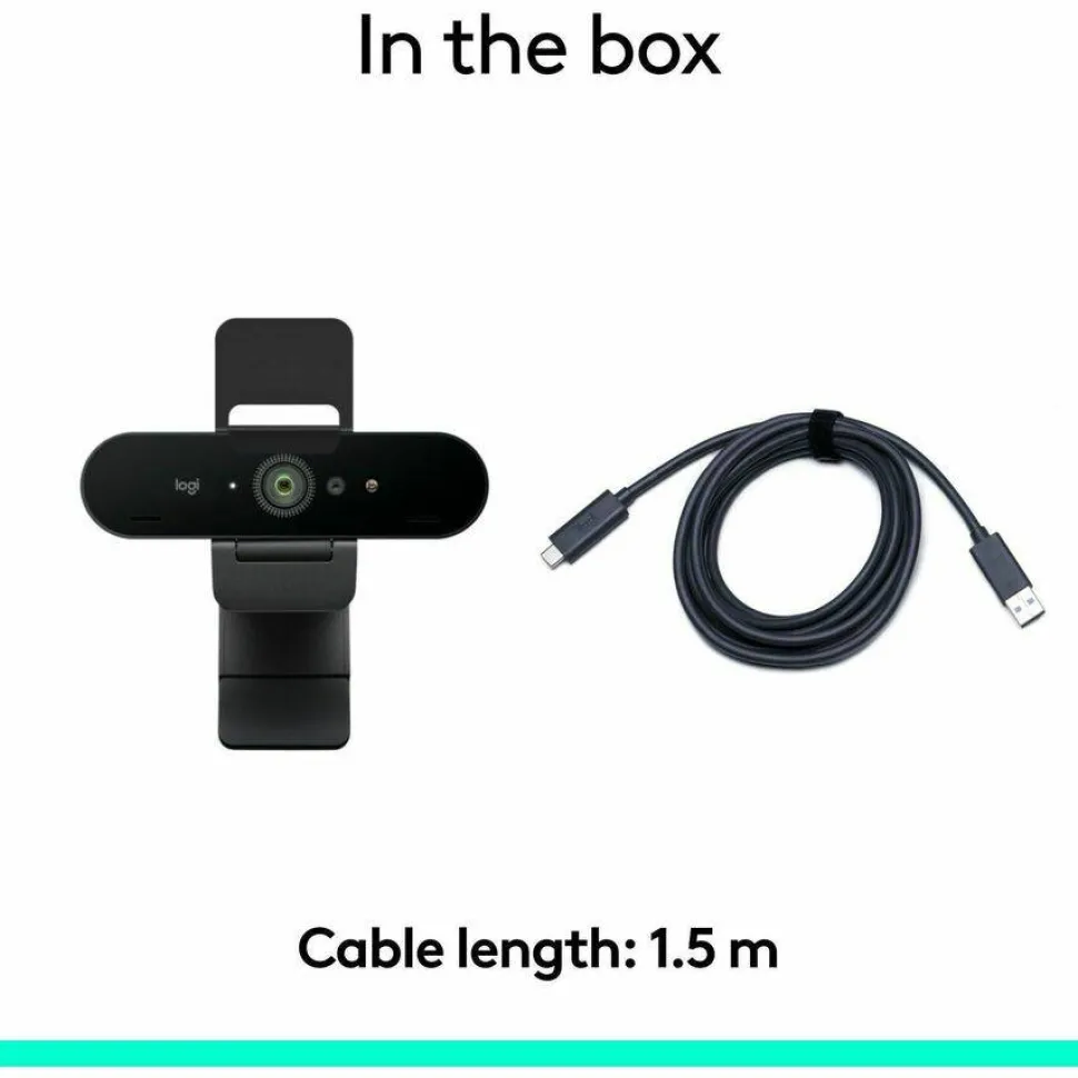 Logitech Brio 4K Webcam for Business, biometrics login with Windows Hello, Works with Microsoft Teams, Zoom, Google Meet, PC/Mac