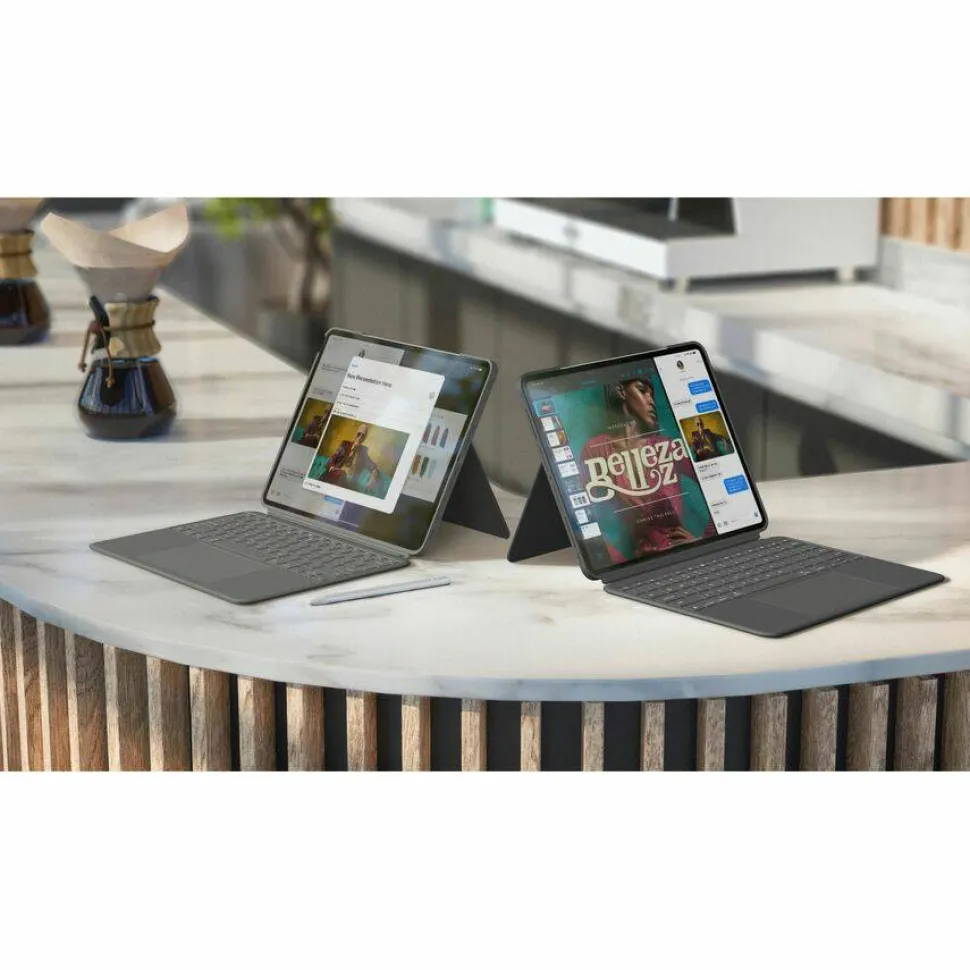Logitech Combo Touch iPad Air 13-inch (M2, M3 & M4) (2024, 2025 & 2026) Keyboard Case - Detachable backlit keyboard, Oxford Gray