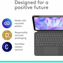 Logitech Combo Touch Keyboard Case for iPad Pro 11-inch (M4 & M5) - Detachable backlit keyboard with kickstand, comfortable typing, multi-use mode - Graphite