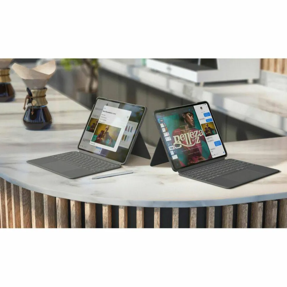 Logitech Combo Touch Keyboard/Cover Case for 11" Apple iPad Air (5th Generation), iPad Air 11 (2024), iPad Air 11 (2025), iPad Air 11 (2026) Tablet - English Keyboard - Oxford Gray