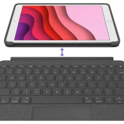 Logitech Combo Touch Keyboard/Cover Case iPad (7th Generation), iPad (9th Generation), iPad (8th Generation) Tablet - Graphite