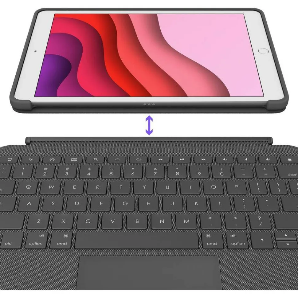 Logitech Combo Touch Keyboard/Cover Case iPad (7th Generation), iPad (9th Generation), iPad (8th Generation) Tablet - Graphite